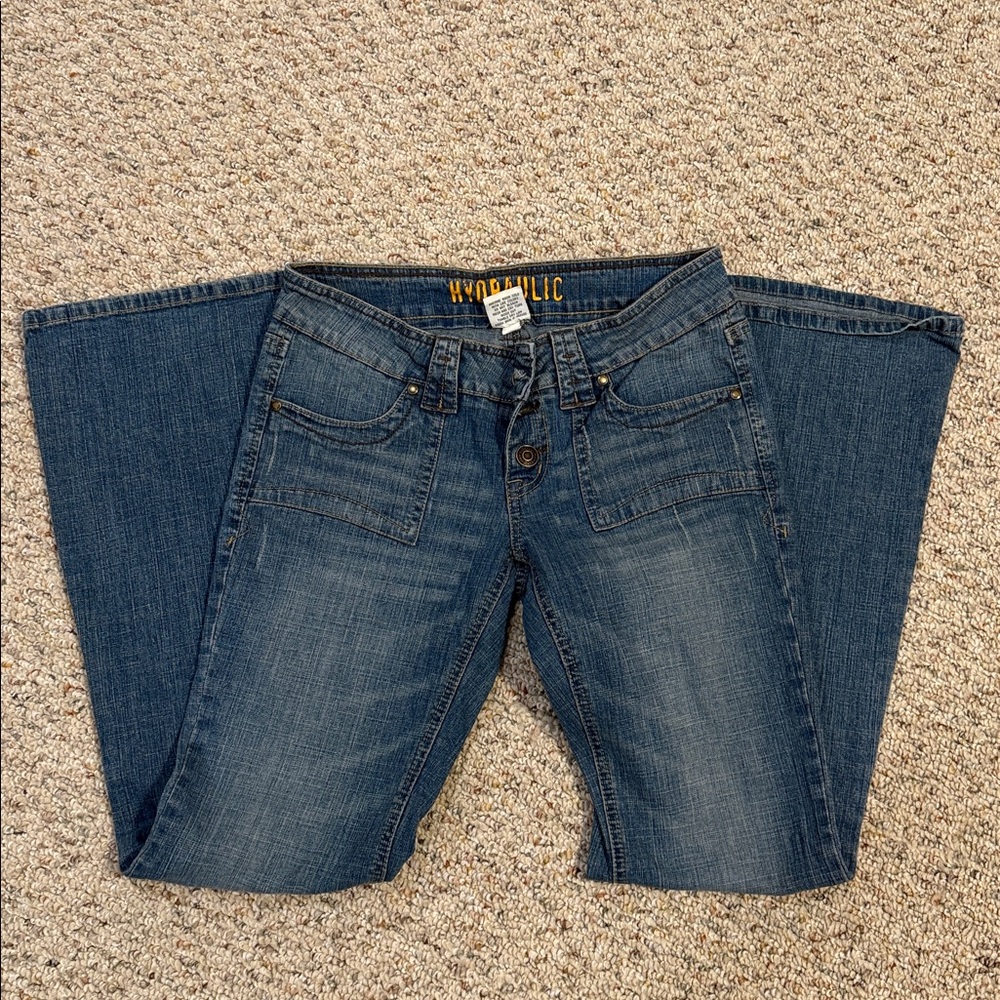 Hydraulic Blue Flare & Wide Leg Jeans